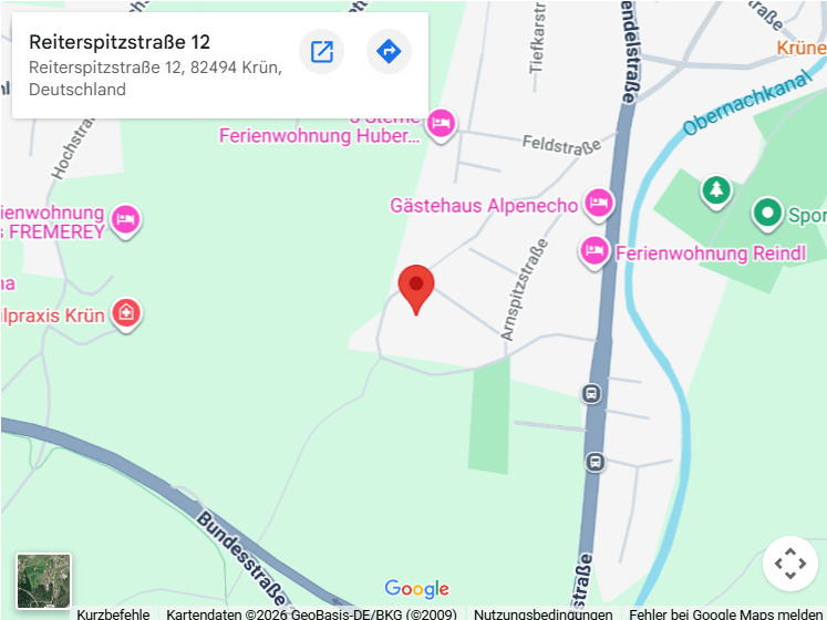 Kartenausschnitt: Reiterspitzstraße 12 in Krün